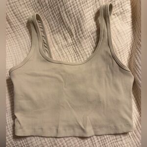 Aerie Cream Ribbed Crop Top